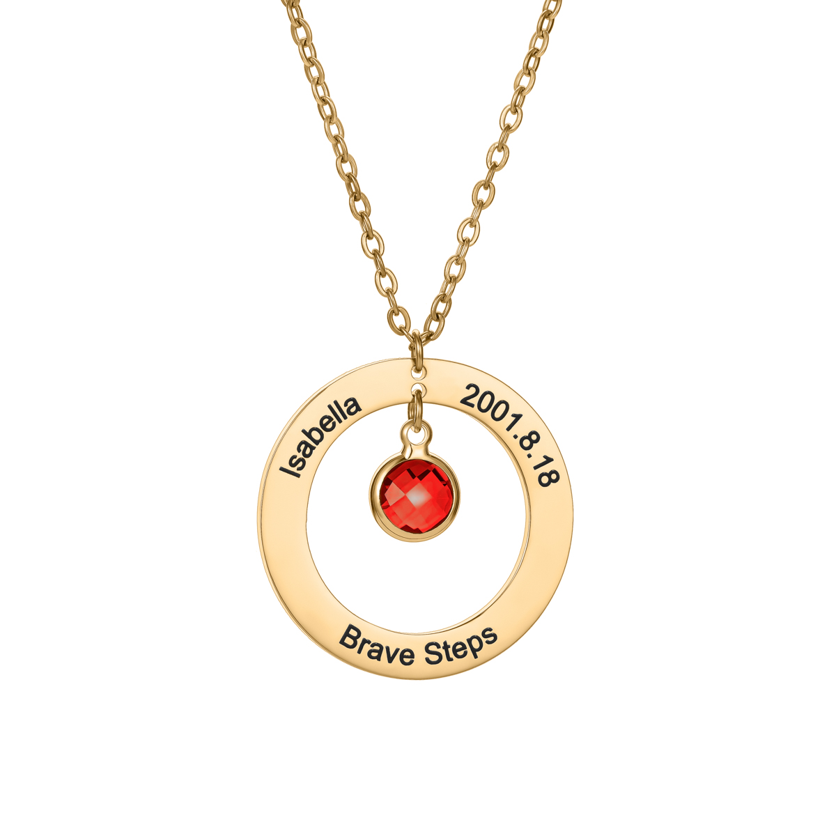 Personalized Birthstone Necklace with Your Own Personal Information