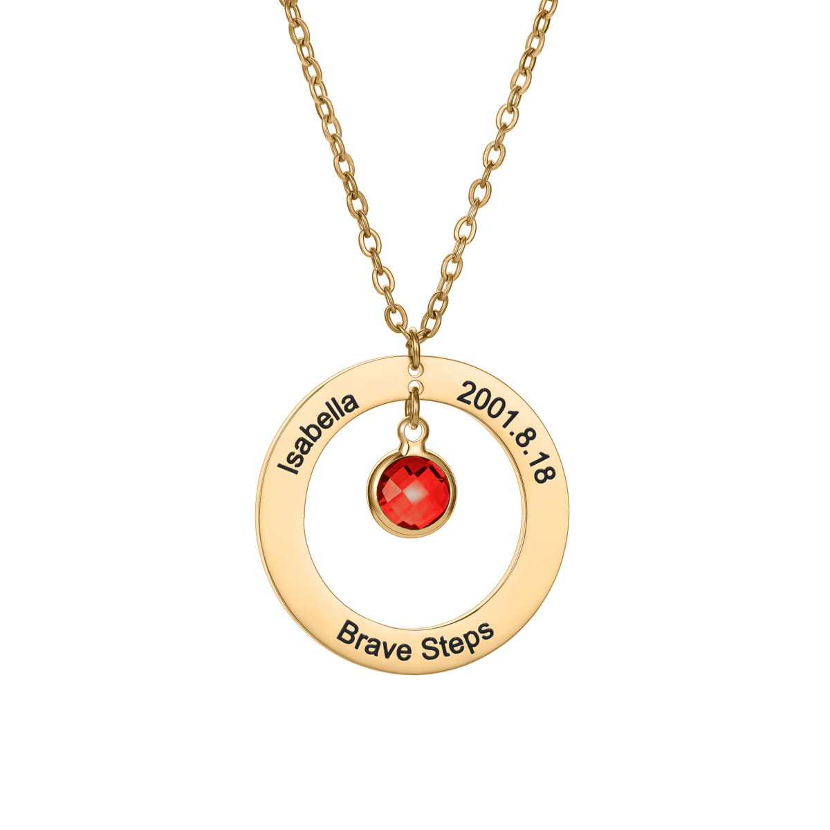 Personalized Birthstone Necklace with Your Own Personal Information