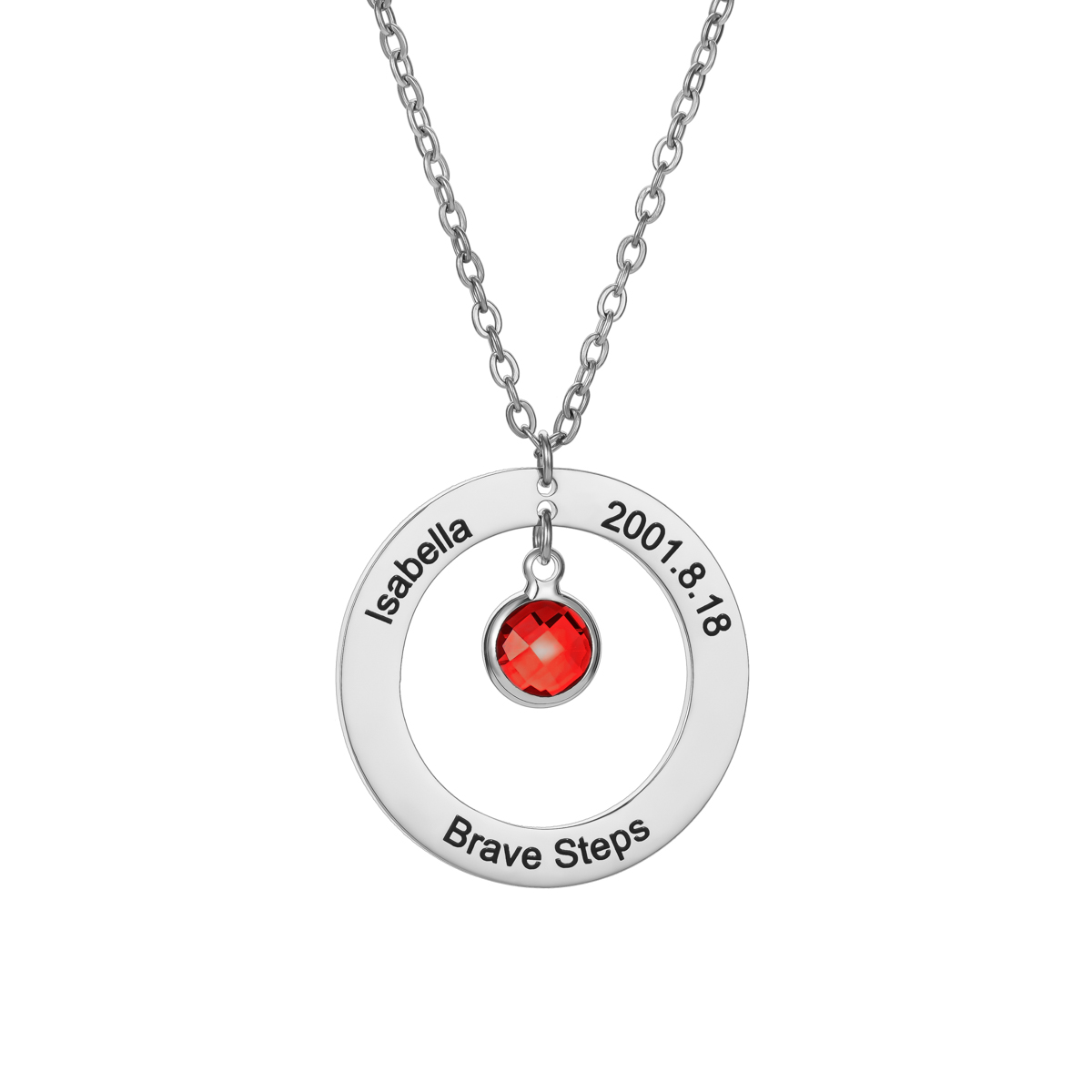 Personalized Birthstone Necklace with Your Own Personal Information