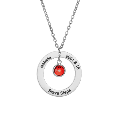 Personalized Birthstone Necklace with Your Own Personal Information