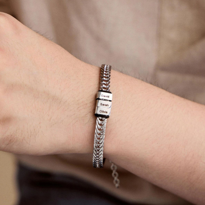 Men‘s Personalized Multi Name Engraved Bracelet