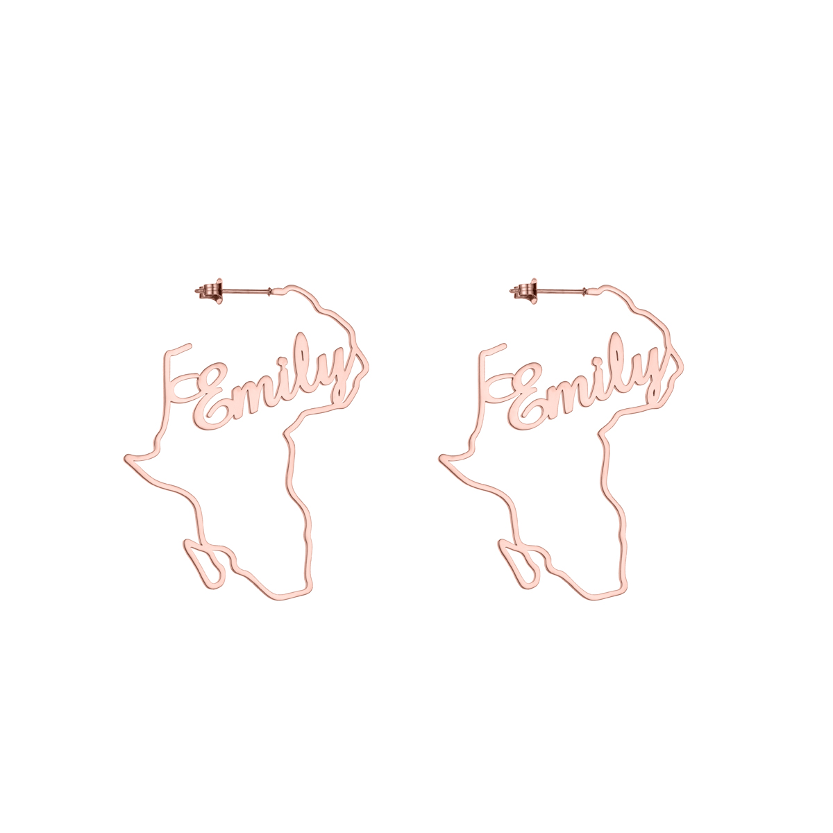 Customized Name Map African Earrings