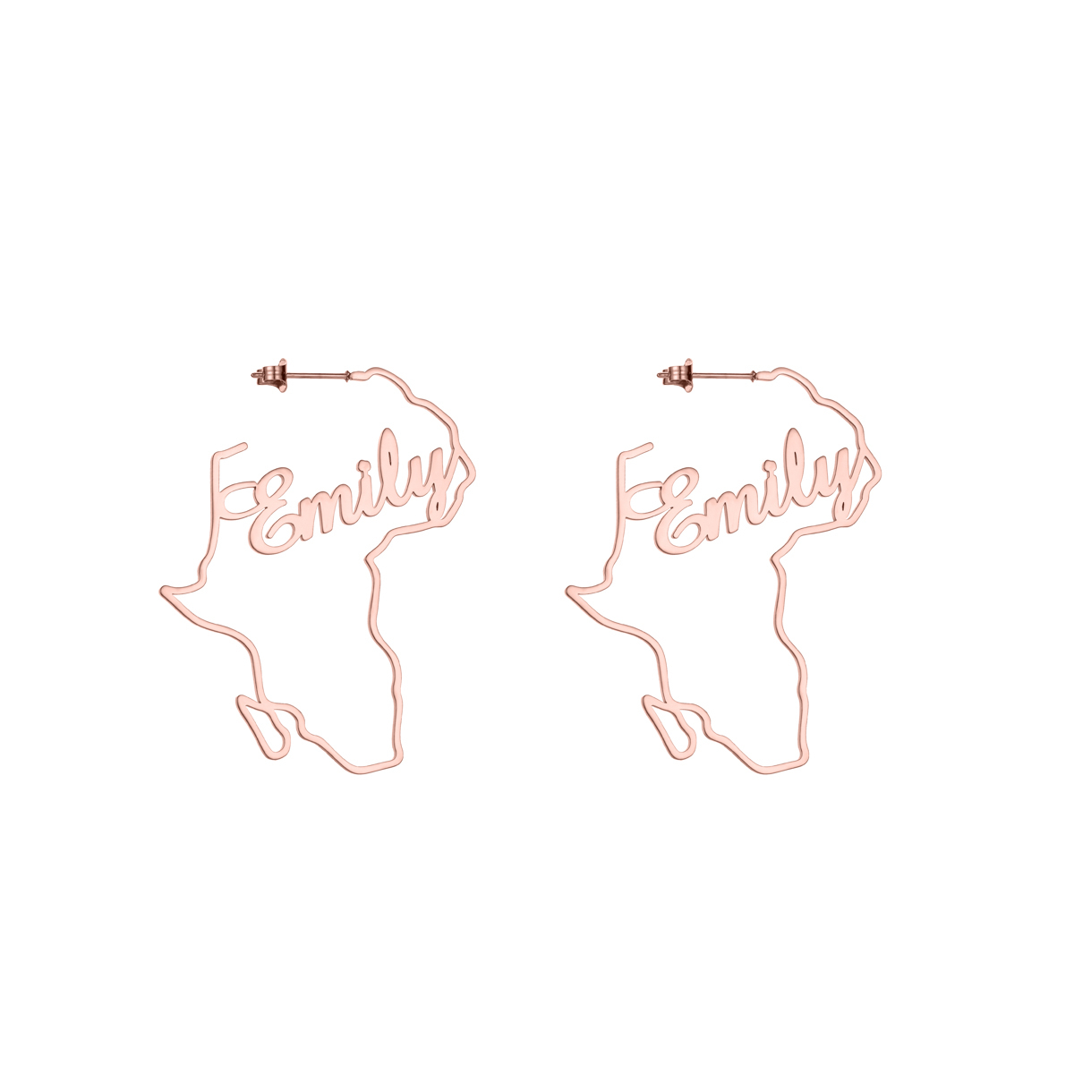 Customized Name Map African Earrings
