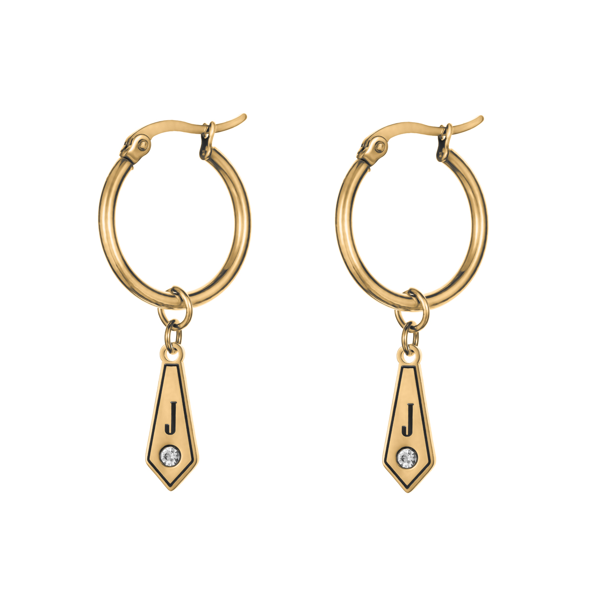 Custom Initial Earrings with Rhinestone