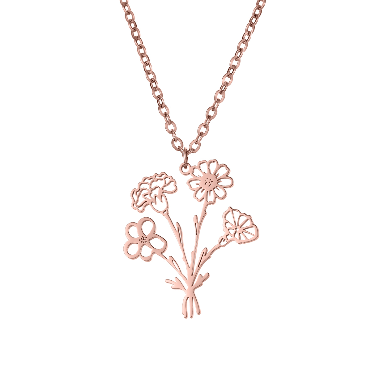 Custom Multi Birth Flower Necklace