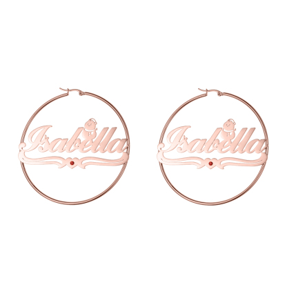 Custom Jewelry Set Name Birthstone Necklace and Earrings with Christmas Snowman