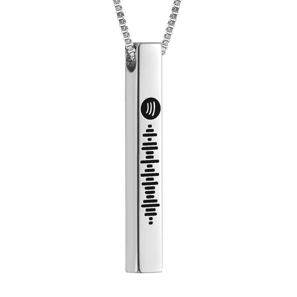 Custom Engraved Four Sides Spotify Music Necklace-Spefeel