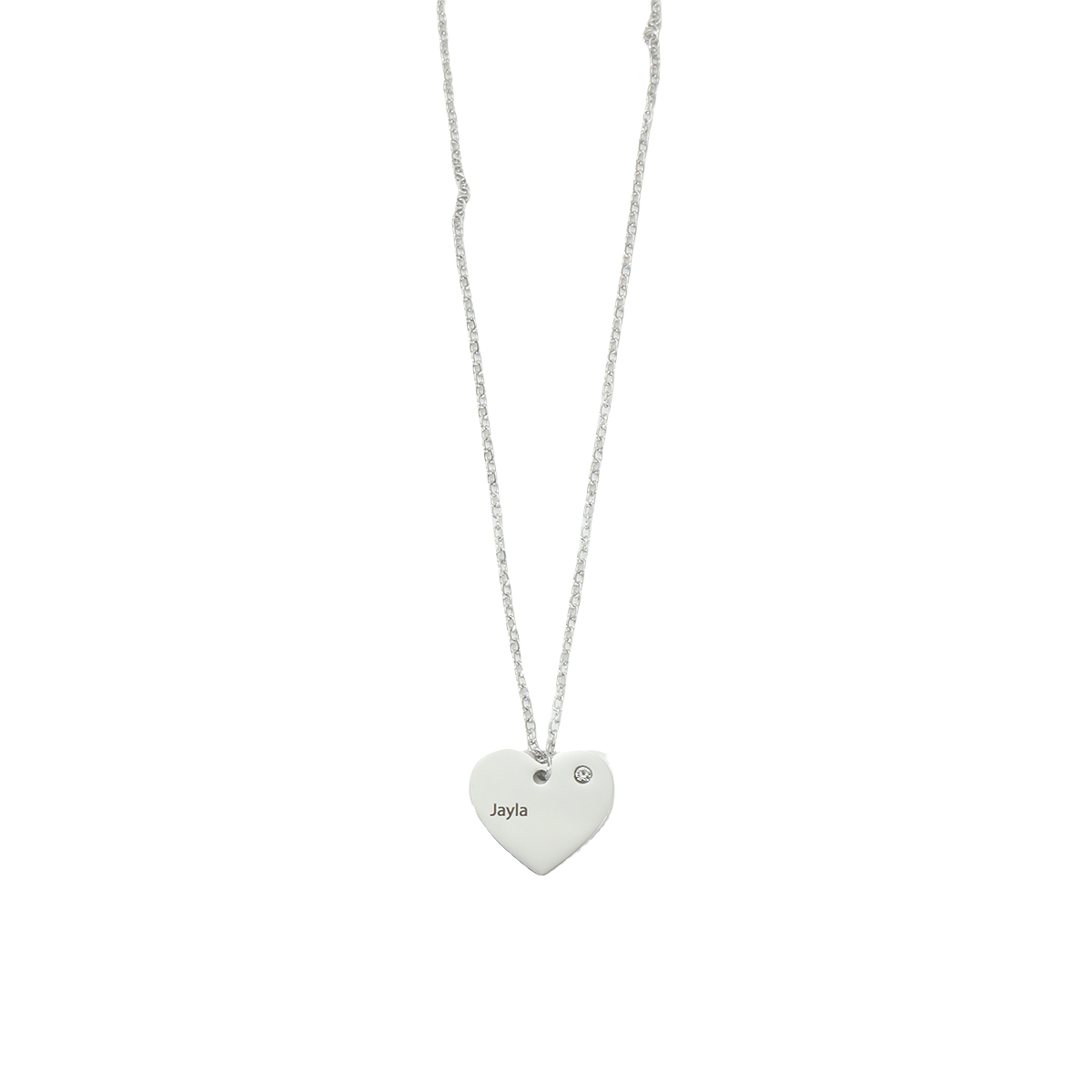 Custom Name and Birthstone Necklace with Heart-shaped