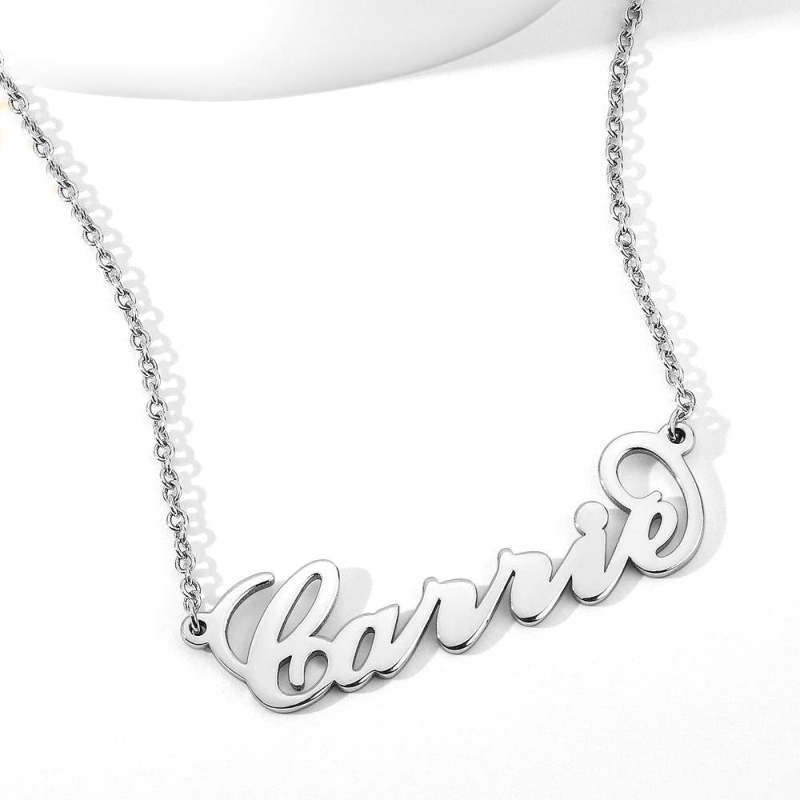 Custom Carrie Style Name Necklace In 18k Gold Plated