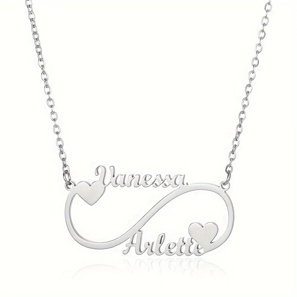 Customized 2 Names Infinite Necklace