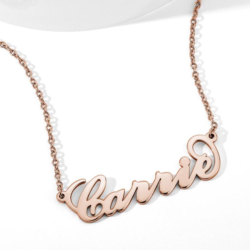 Custom Carrie Style Name Necklace In 18k Gold Plated