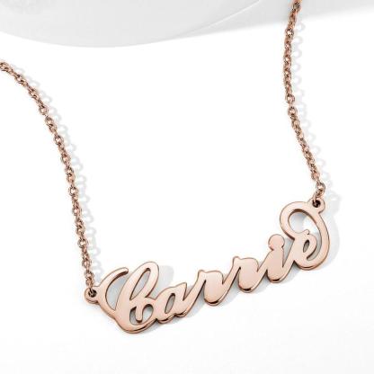 Custom Carrie Style Name Necklace In 18k Gold Plated