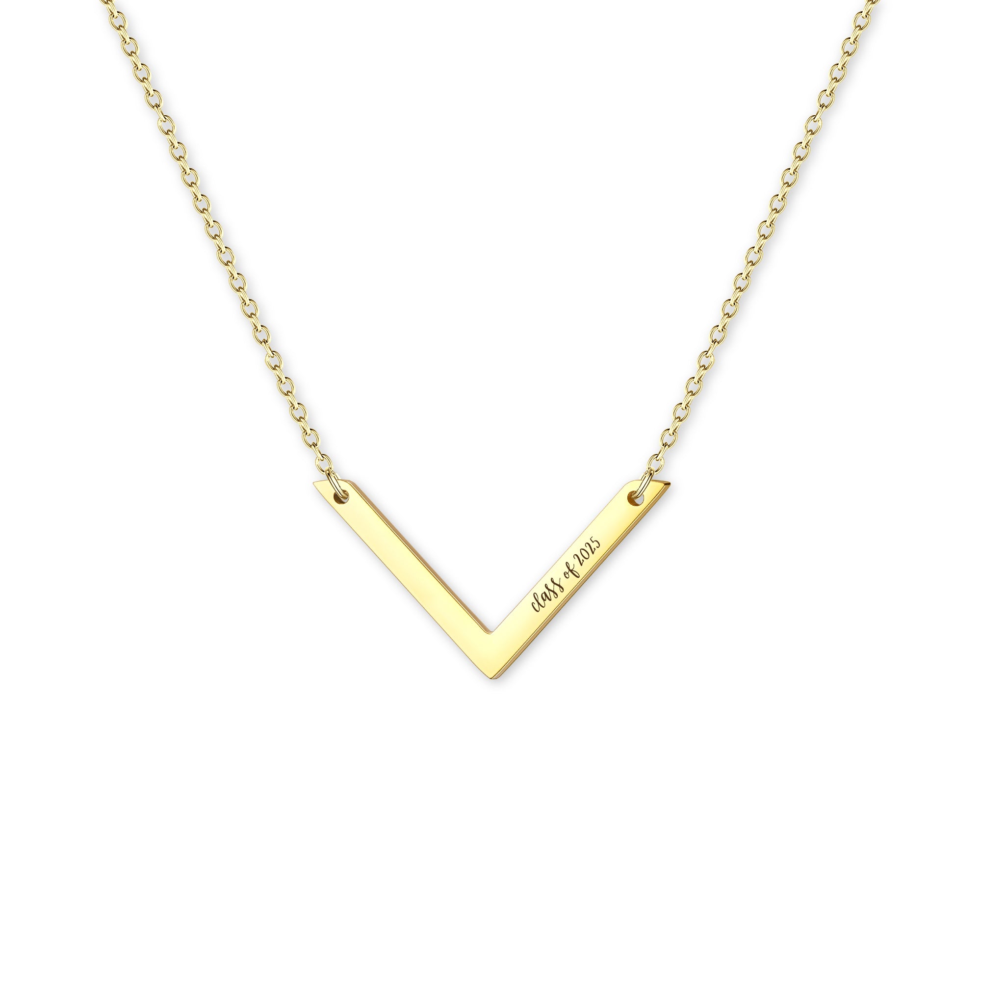 V shaped Custom Necklace with Double Names