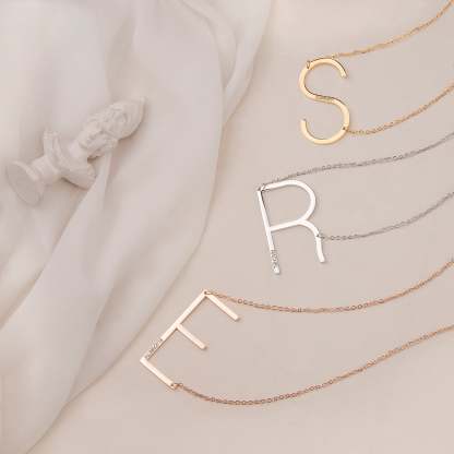 Single Letter Pendant Name Engraved Necklace