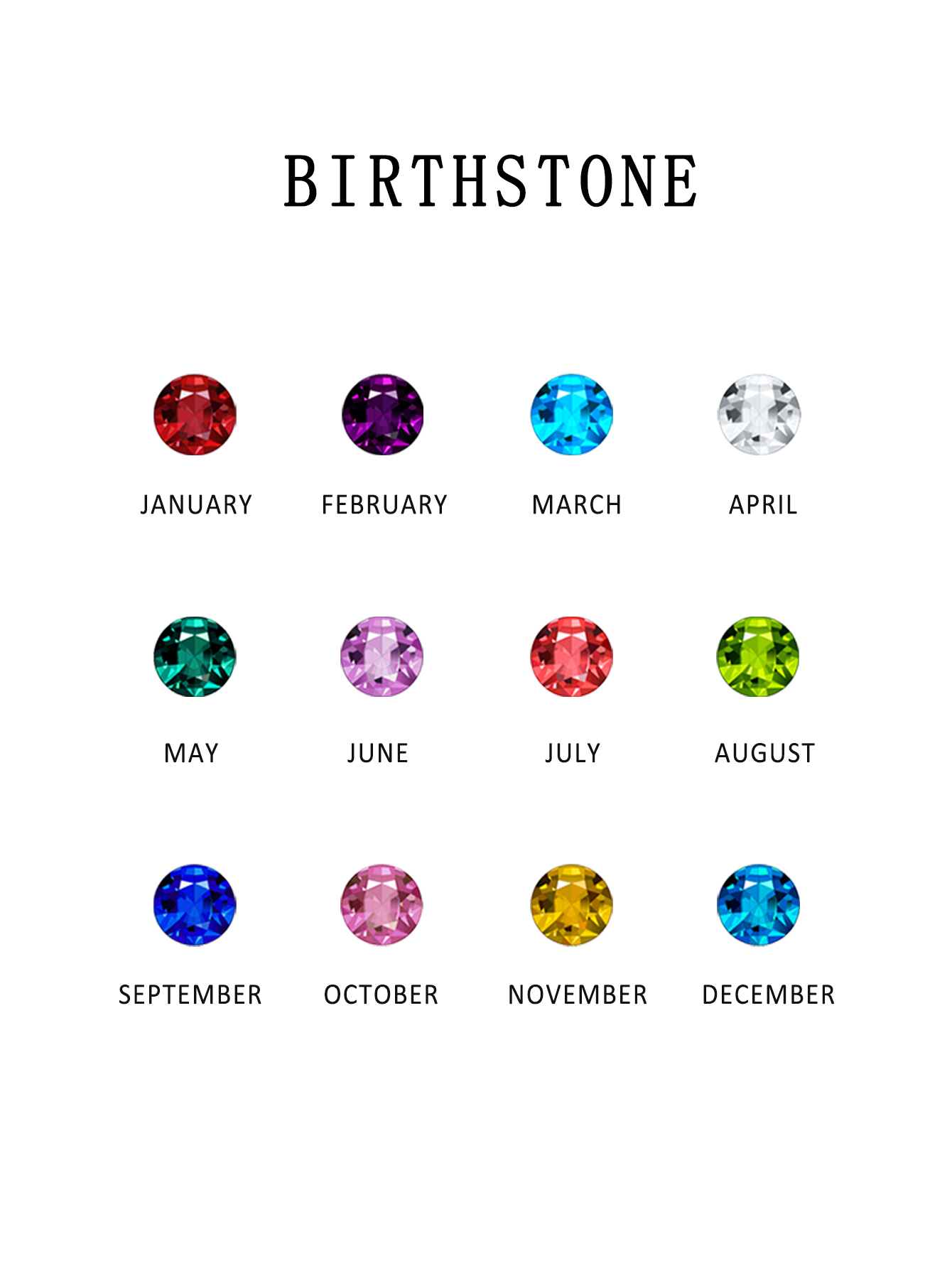 Customized Birthstone Name Engraved Heart Shape Pendant Necklace