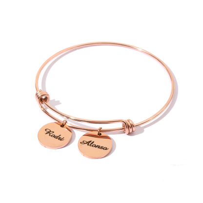Classic Custom Name Bracelet with Disc Shape