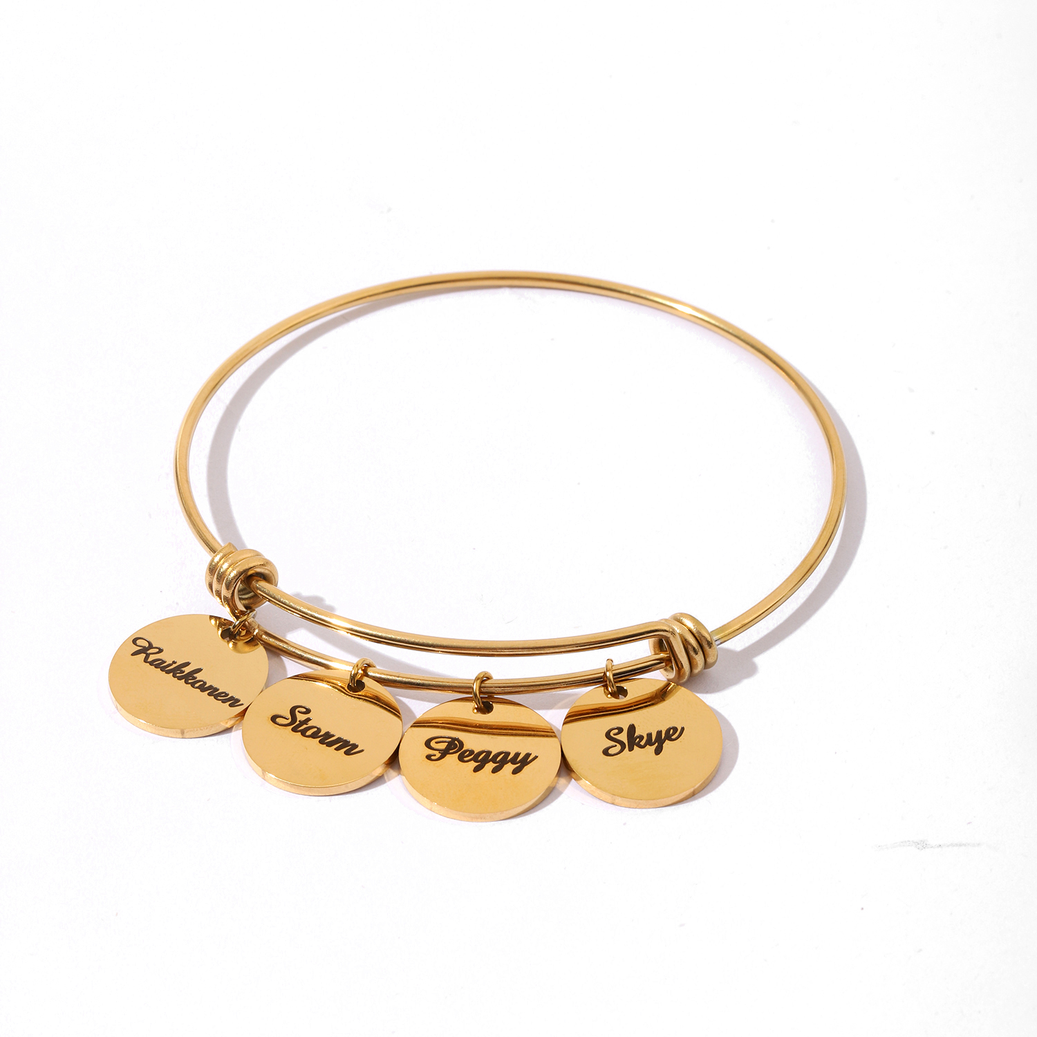 Classic Custom Name Bracelet with Disc Shape
