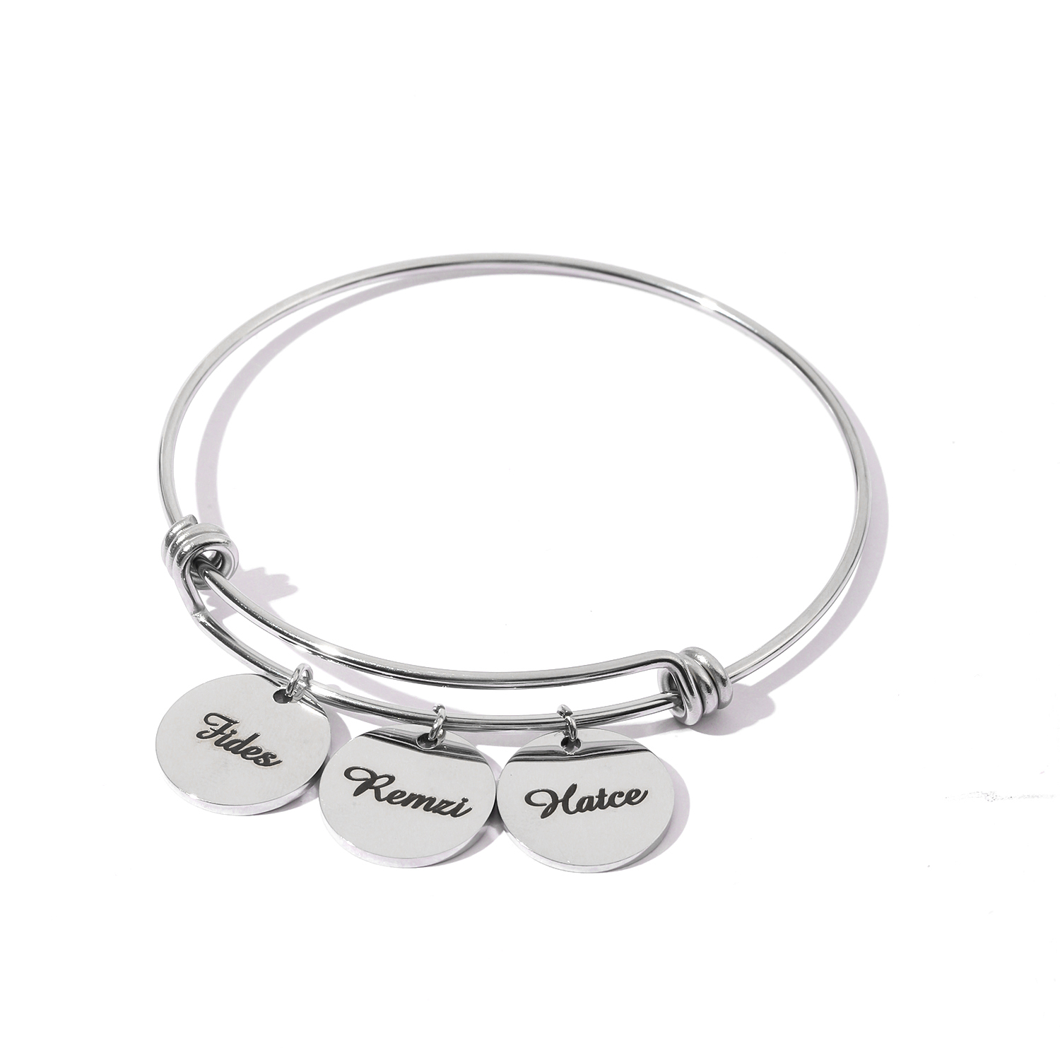 Classic Custom Name Bracelet with Disc Shape