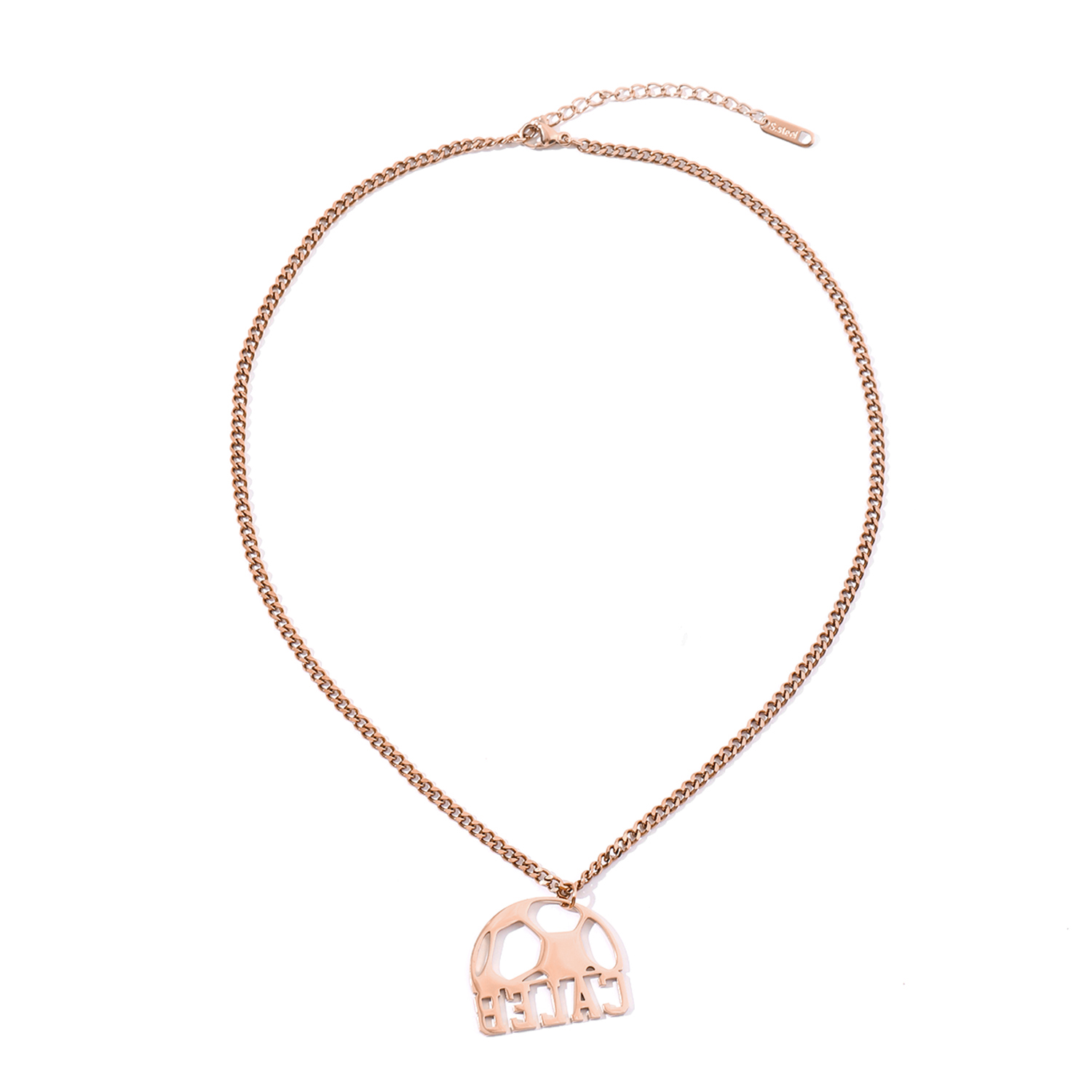 Custom Name Thick Chain Necklace with Trendy Football Elements