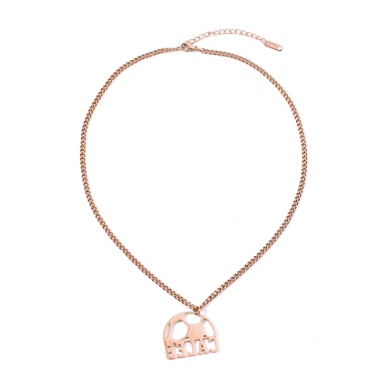 Custom Name Thick Chain Necklace with Trendy Football Elements