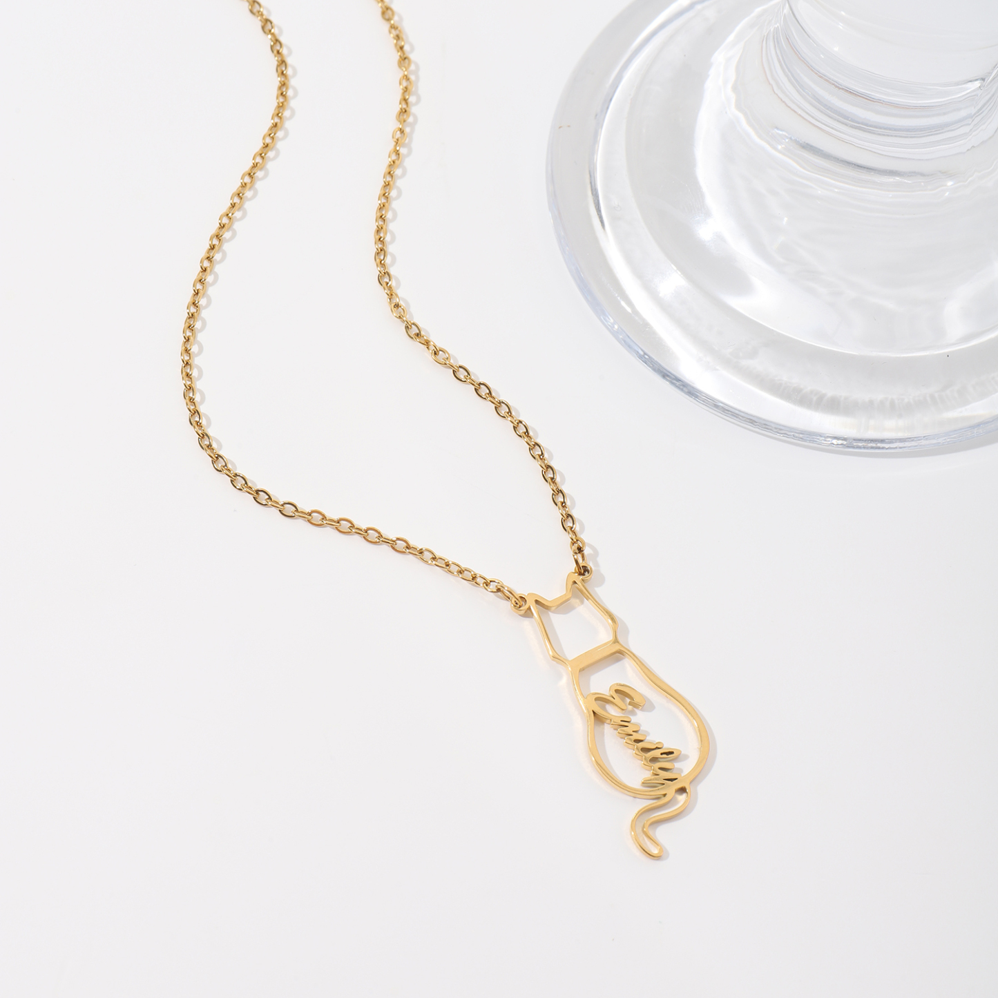 [Copy]Custom Necklace with Letters Carved on Round Discs