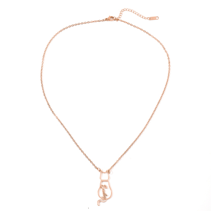 Custom Name Necklace in Cat shaped for Pet Lovers