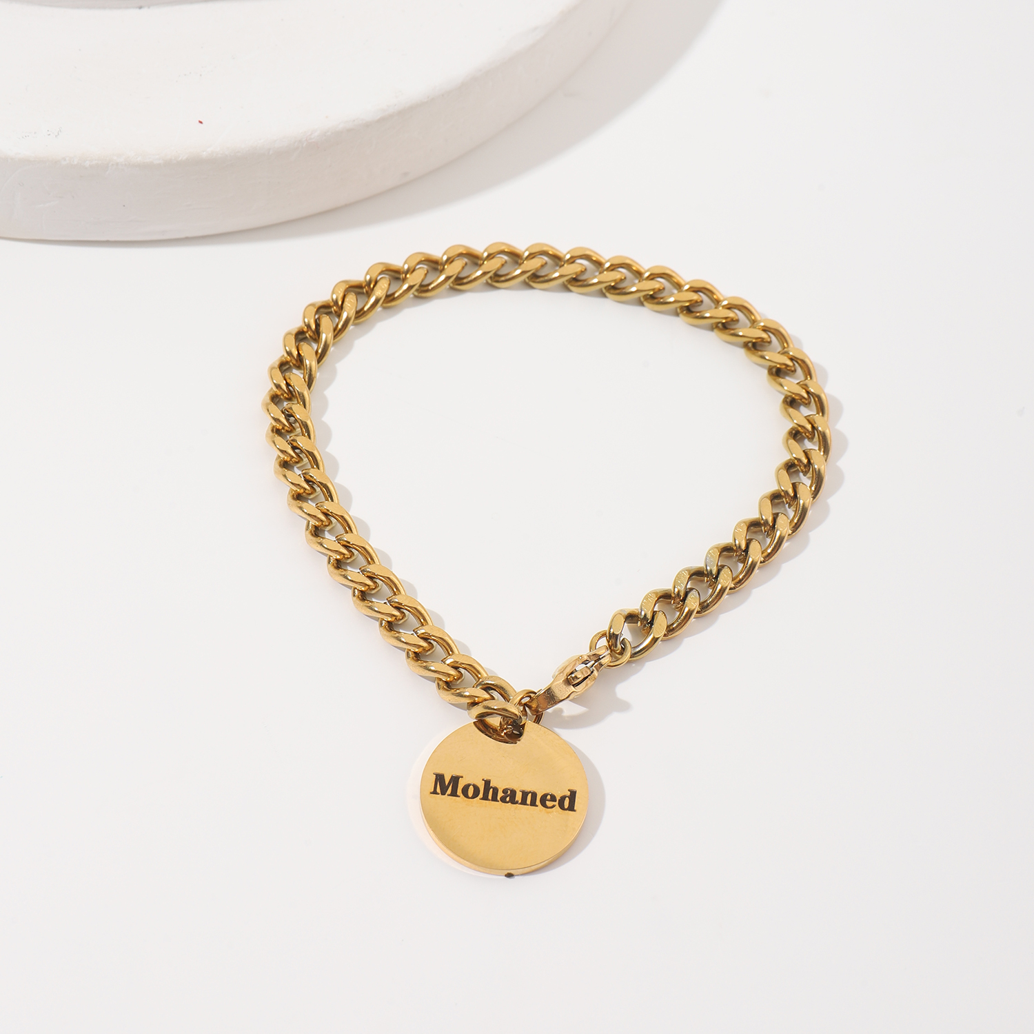 [Copy]Custom Name-engraved Bracelet with Crown Pendant  