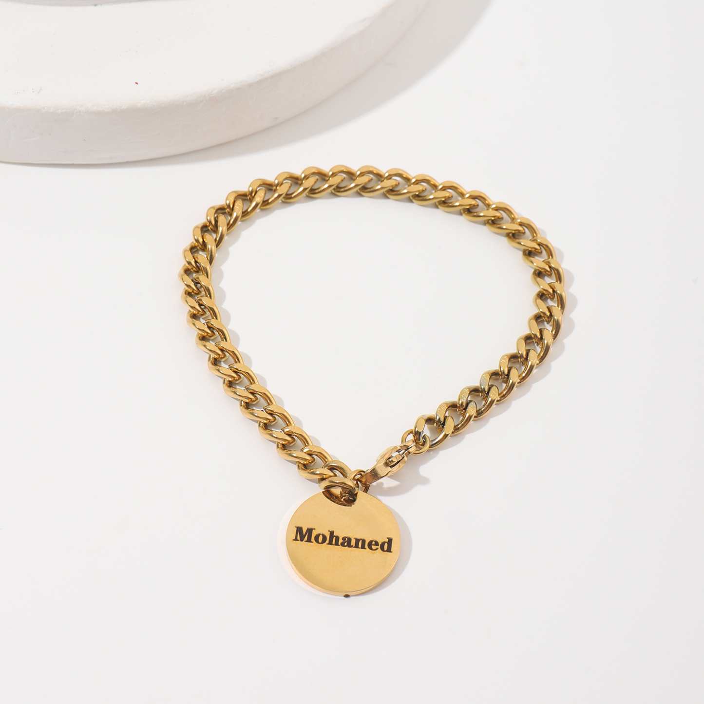 [Copy]Custom Name-engraved Bracelet with Crown Pendant  
