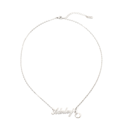 Custom Name and Birthstone Necklace For Anniversary Gift