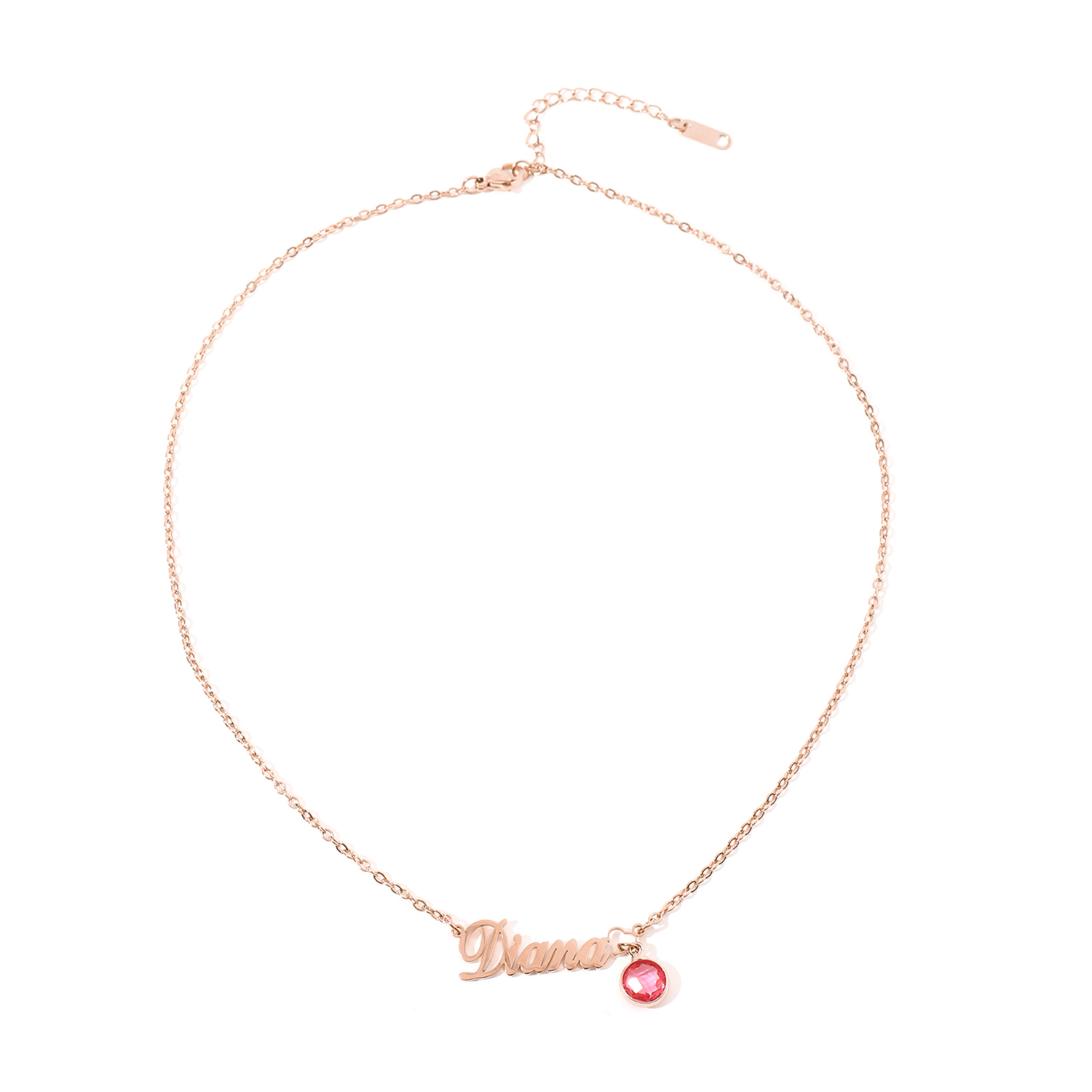 Custom Name and Birthstone Necklace For Anniversary Gift