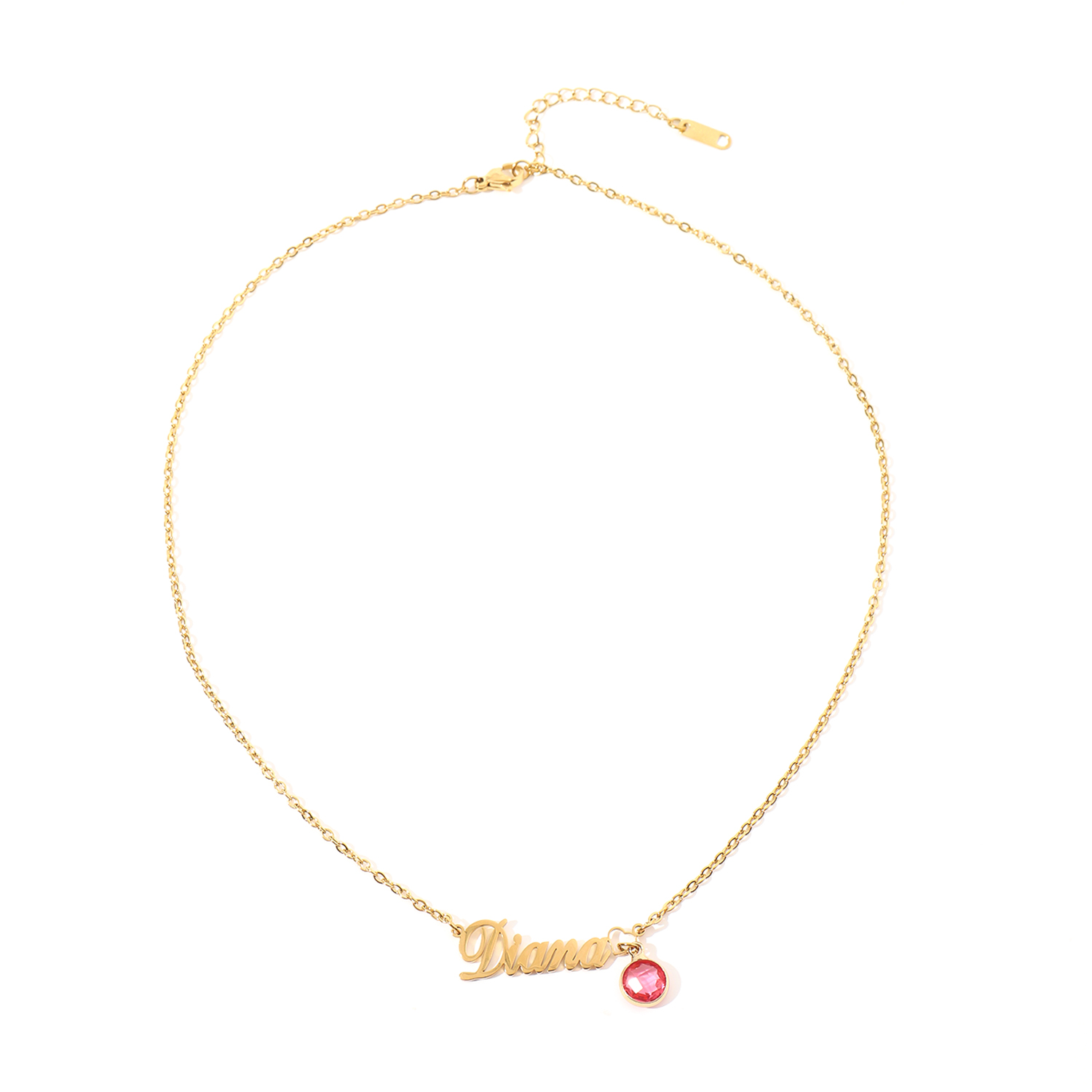 Custom Name and Birthstone Necklace For Anniversary Gift