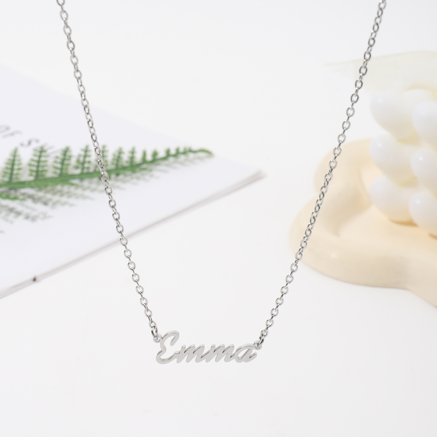 [Copy]Custom Name Thick Chain Necklace with Trendy Football Elements