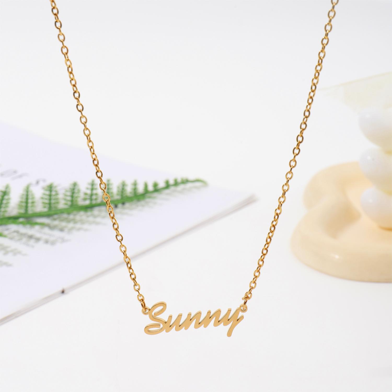[Copy]Custom Name Thick Chain Necklace with Trendy Football Elements