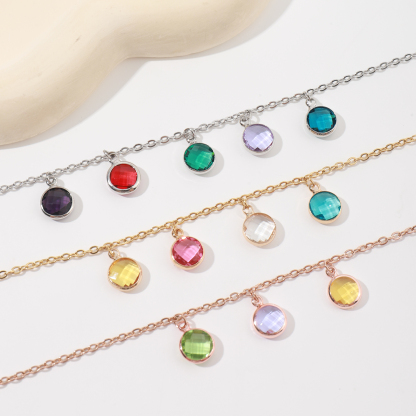 Custom Colored Birthstone Necklace