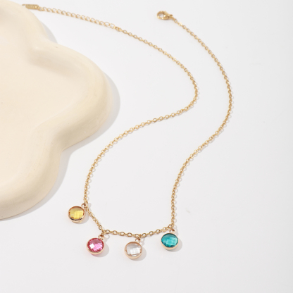 Custom Colored Birthstone Necklace