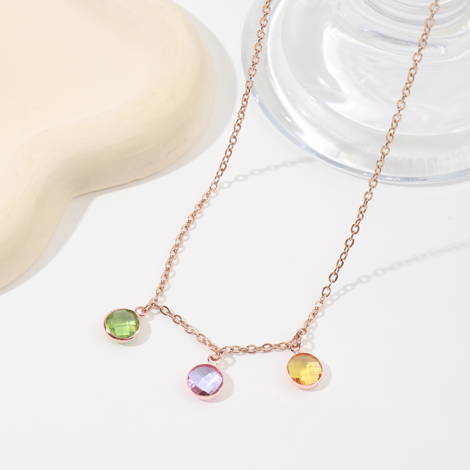 Custom Colored Birthstone Necklace