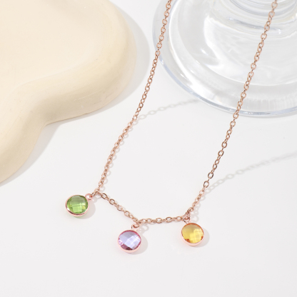 Custom Colored Birthstone Necklace