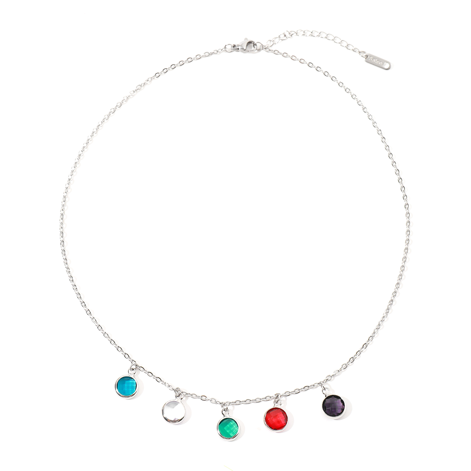 Custom Colored Birthstone Necklace