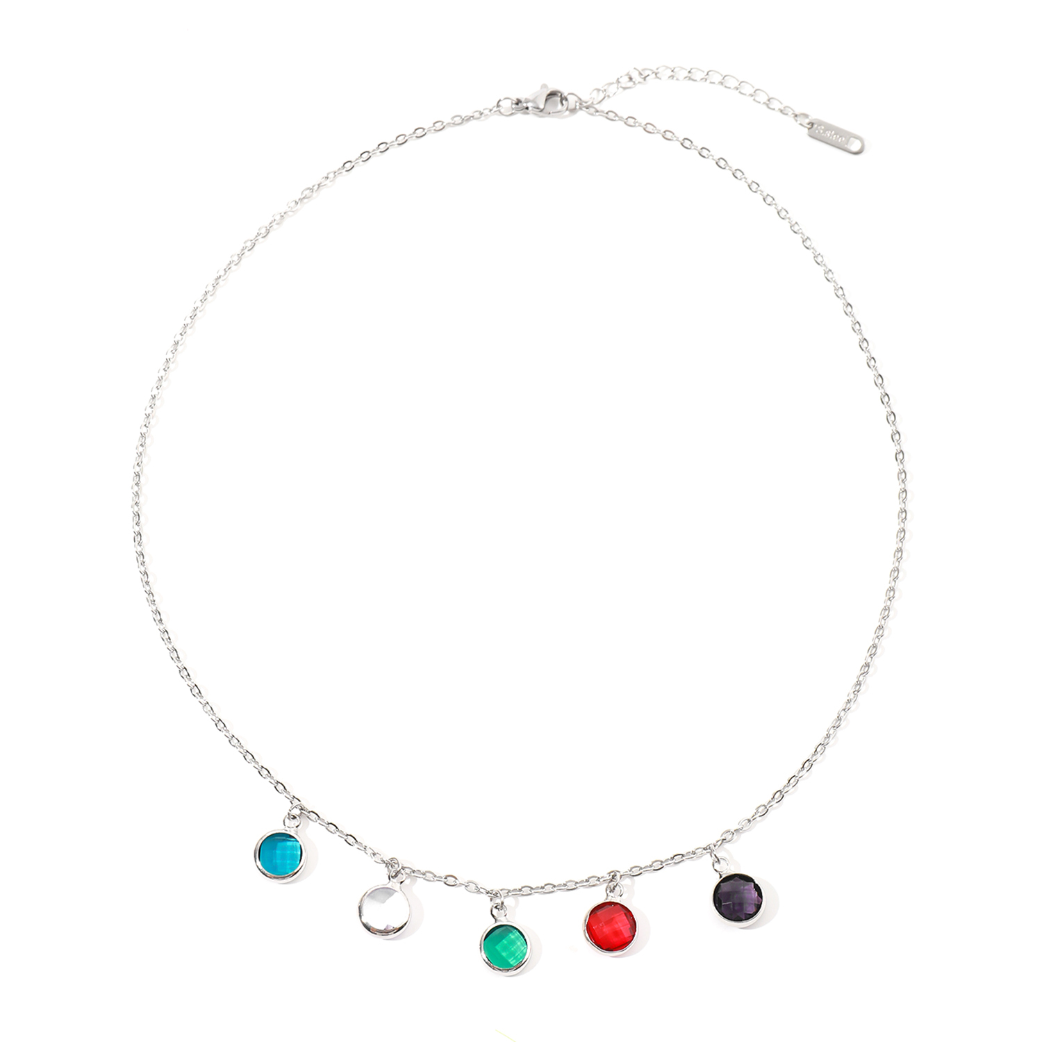 Custom Colored Birthstone Necklace
