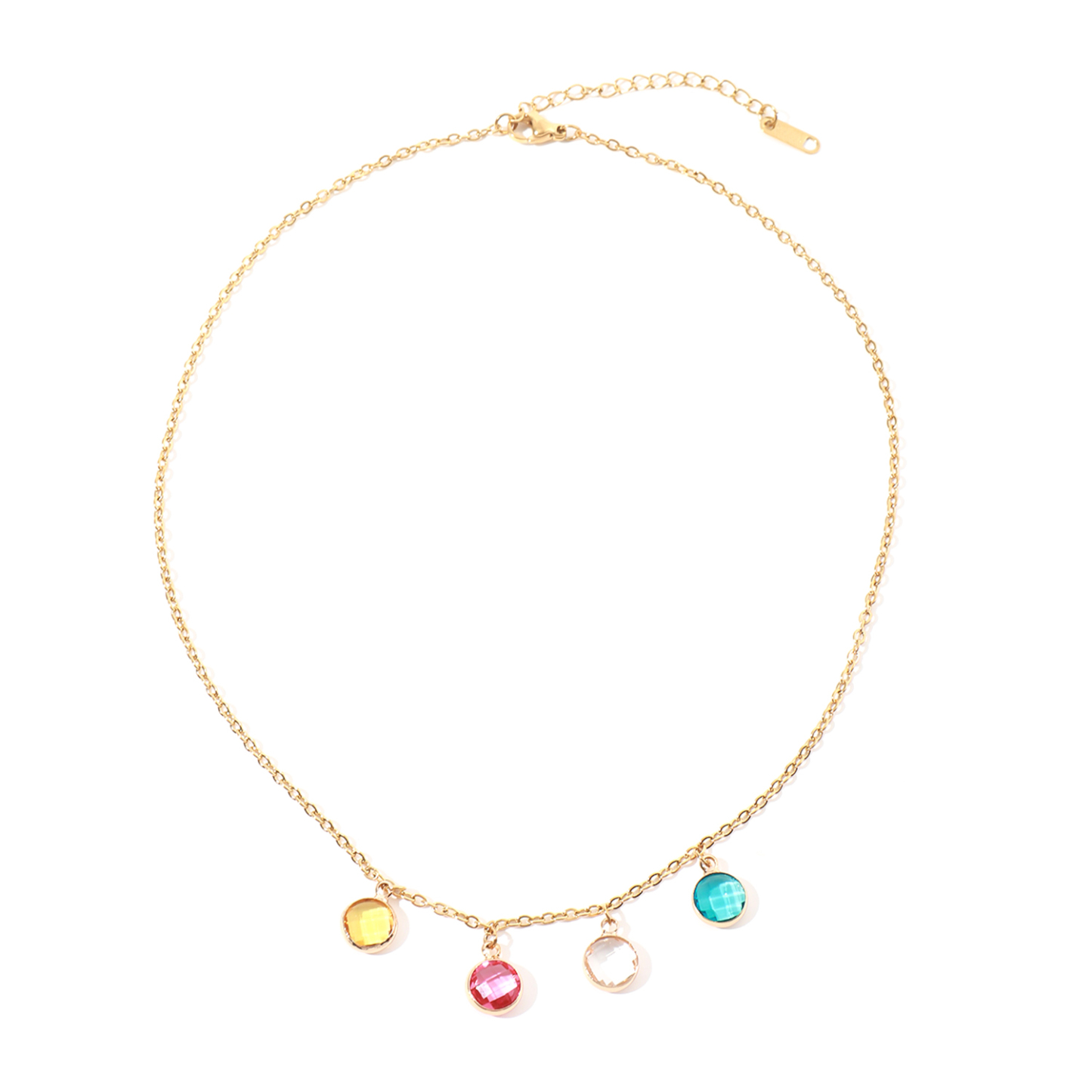 Custom Colored Birthstone Necklace