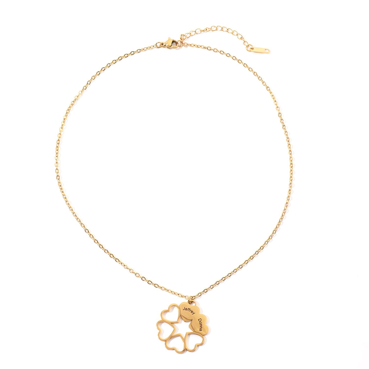 Custom Family Name Necklaces with Six Love-shaped Puzzle Designs