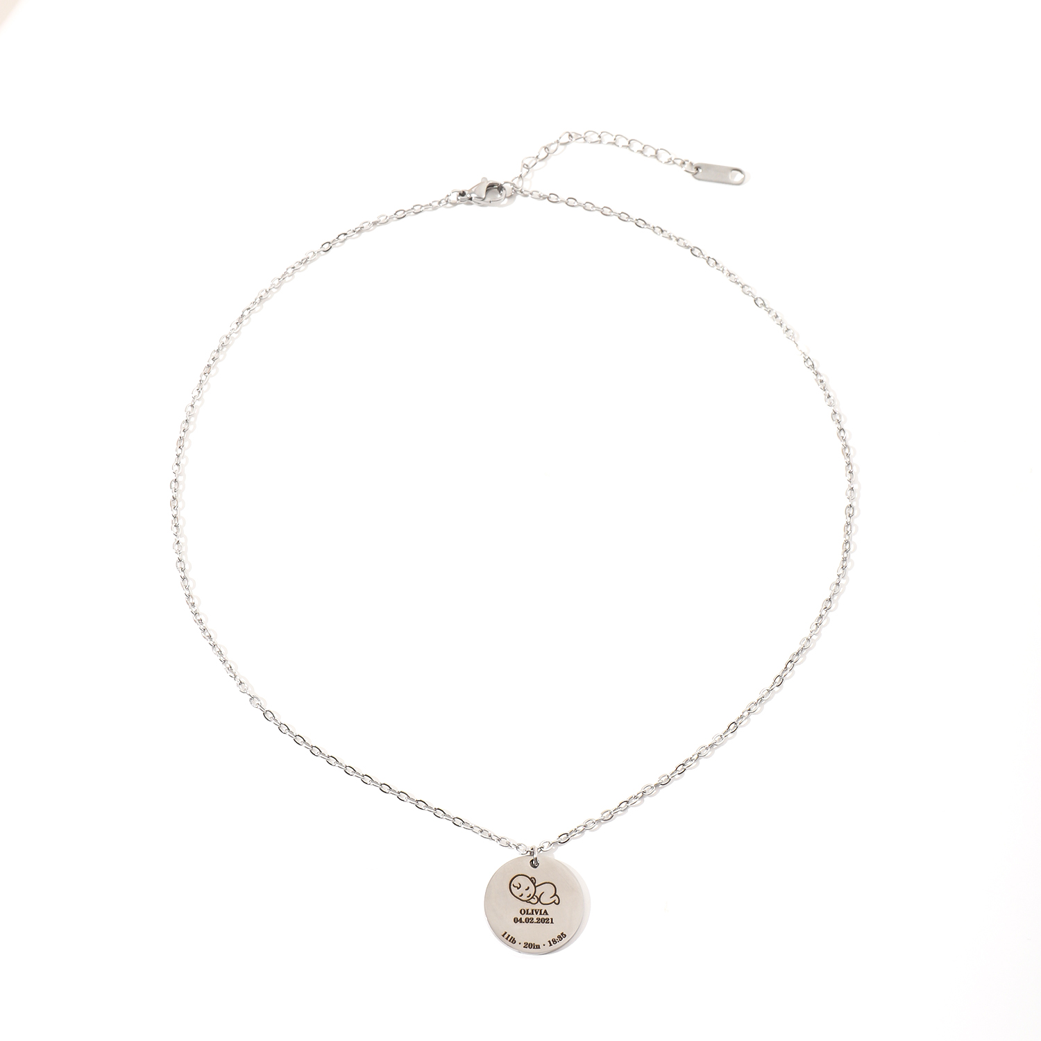 Custom Necklaces with Baby's Birth Information to Commemorate Newborns