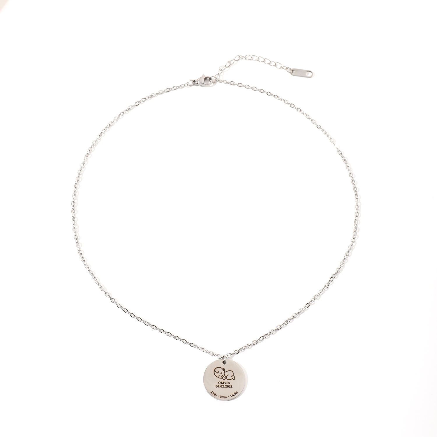 Custom Necklaces with Baby's Birth Information to Commemorate Newborns