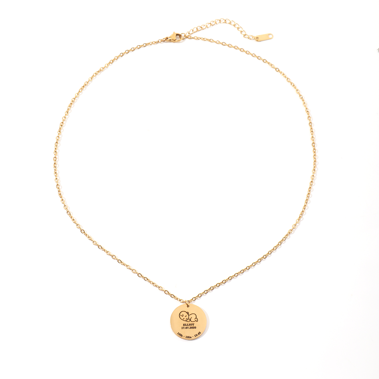 Custom Necklaces with Baby's Birth Information to Commemorate Newborns