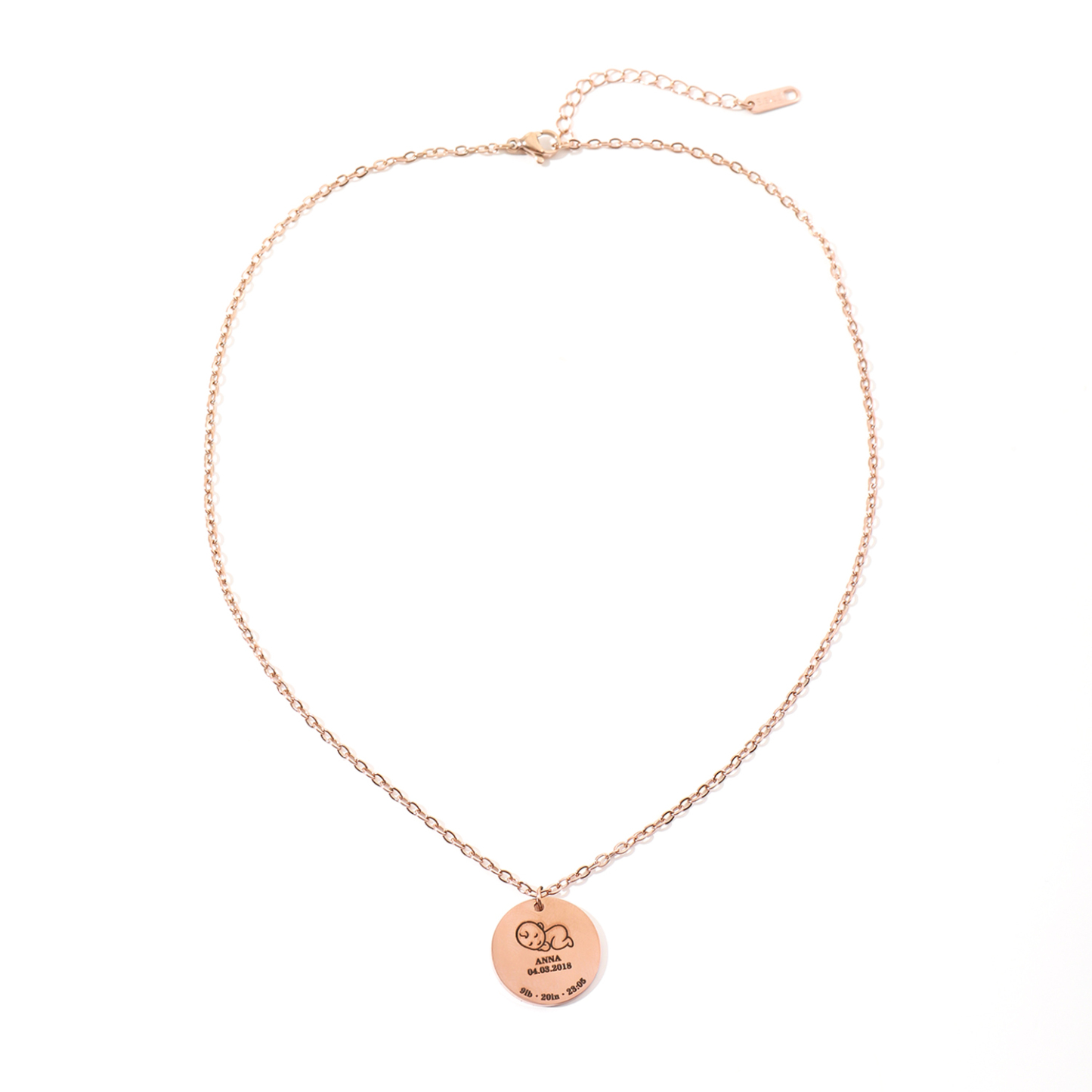 Custom Necklaces with Baby's Birth Information to Commemorate Newborns