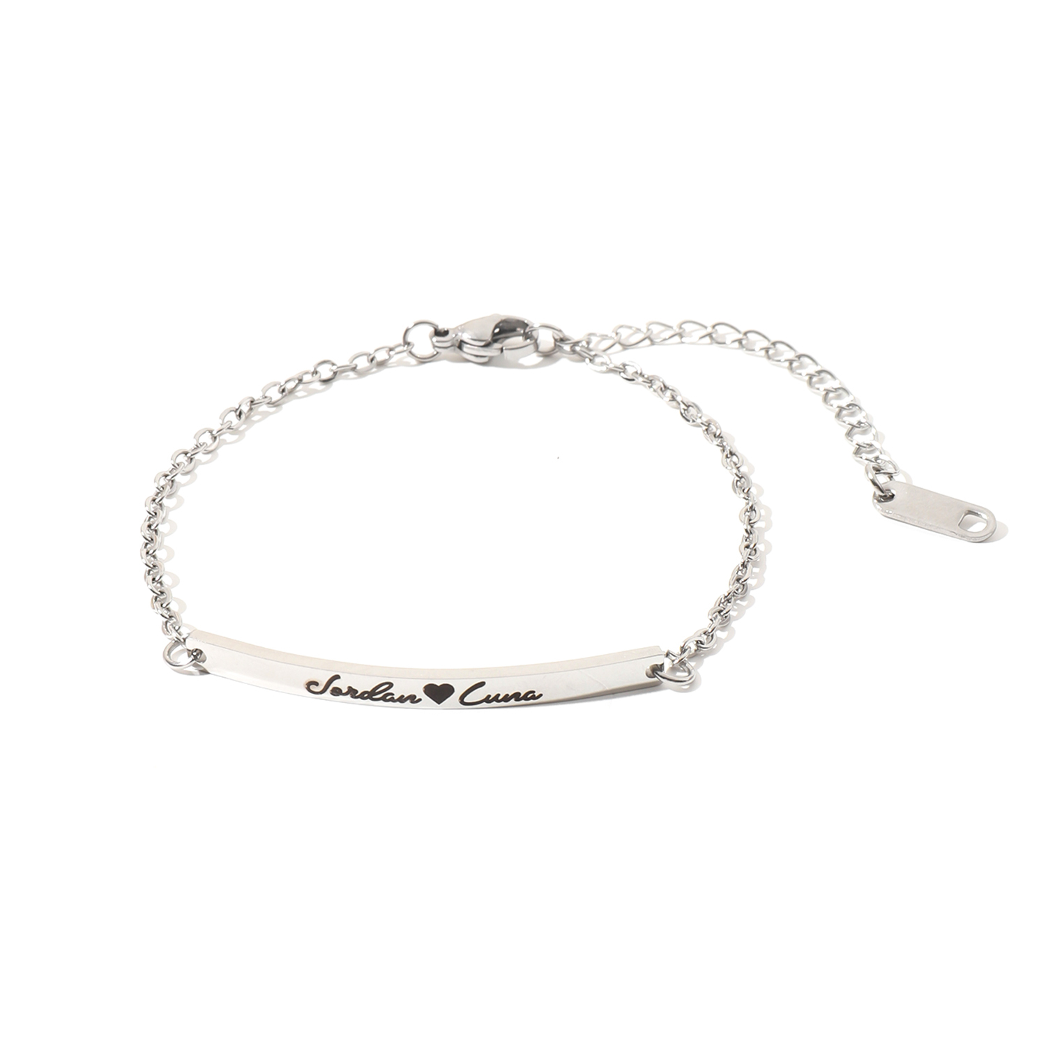 Narrow Version Custom Engraved Name or Sentence Bracelet