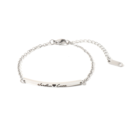 Narrow Version Custom Engraved Name or Sentence Bracelet