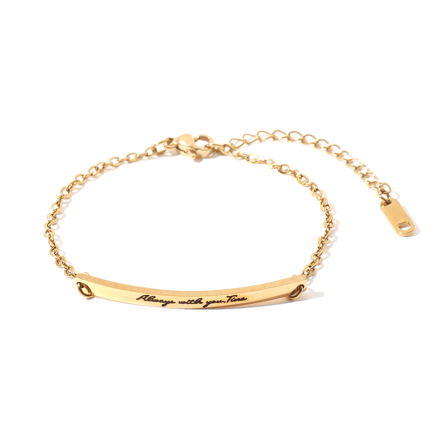 Narrow Version Custom Engraved Name or Sentence Bracelet