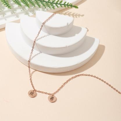 Custom Pendant Necklaces with Engraved Letters or Emojis