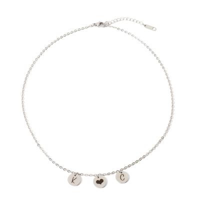 Custom Pendant Necklaces with Engraved Letters or Emojis